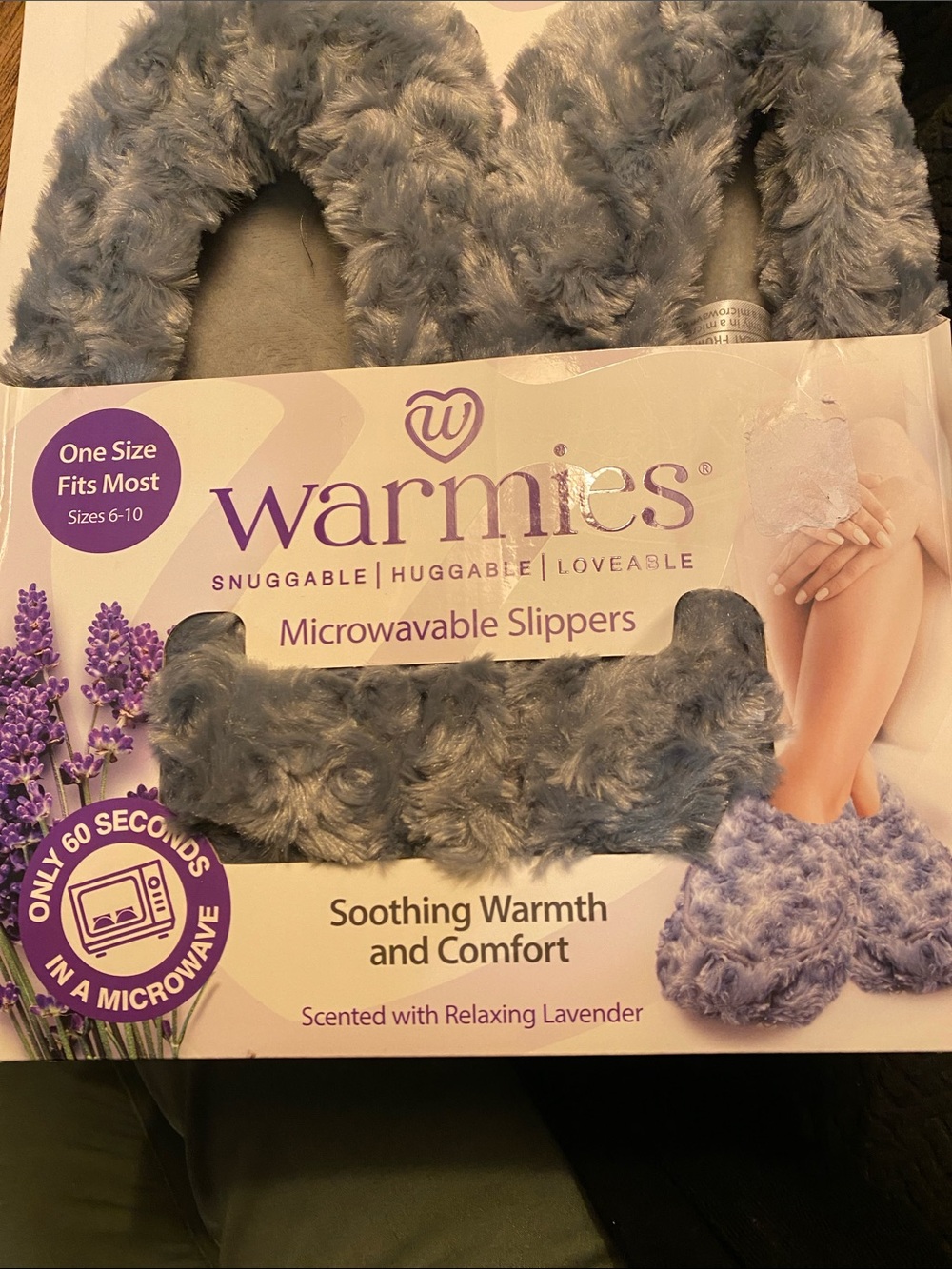 Warmies Lavender-Scented Microwavable Slippers — Gray